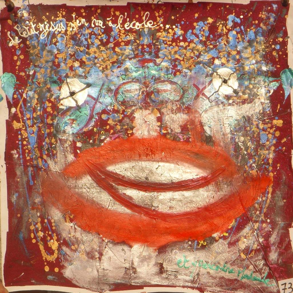 73 Le Petit Jésus s'en va t'a l'école et y rencontre...32 inches x 32 inches - 83 cm x 83 cm