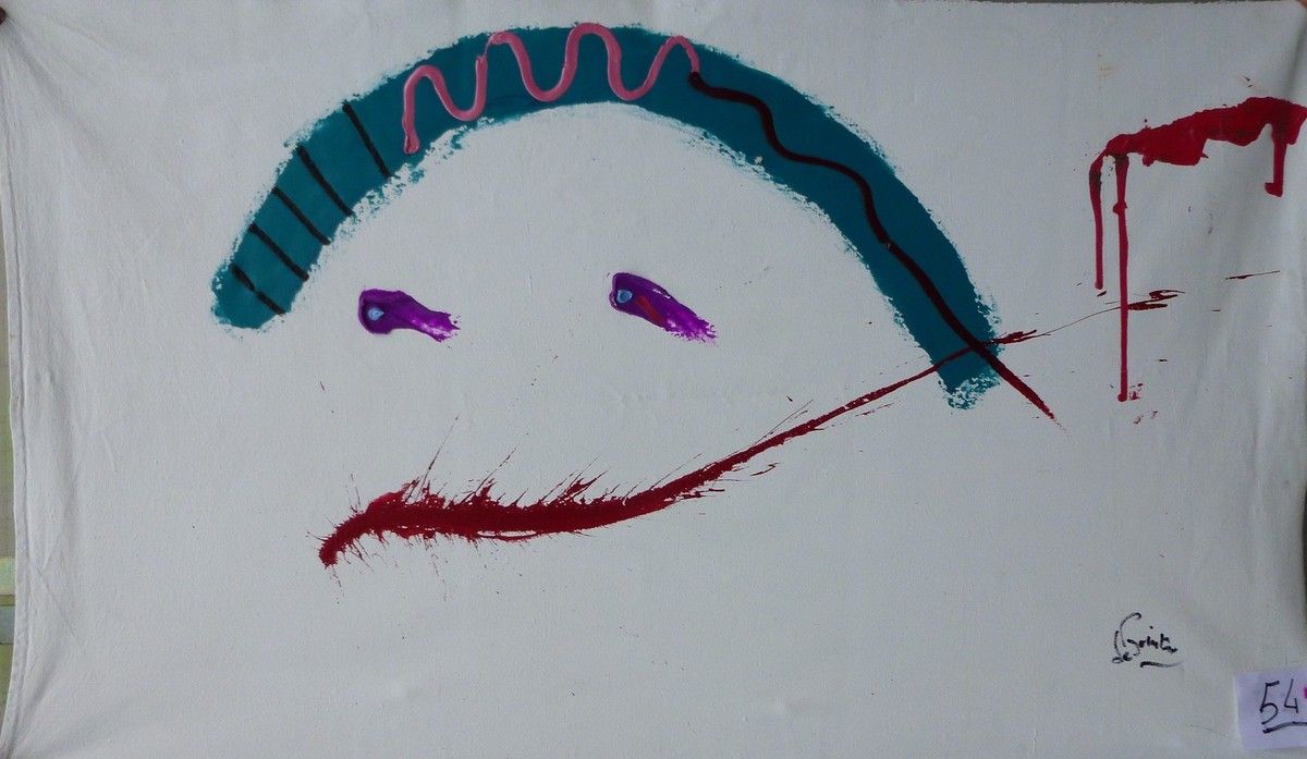 54 White Face 56 inches x 33 inches - 142 cm x 85 cm