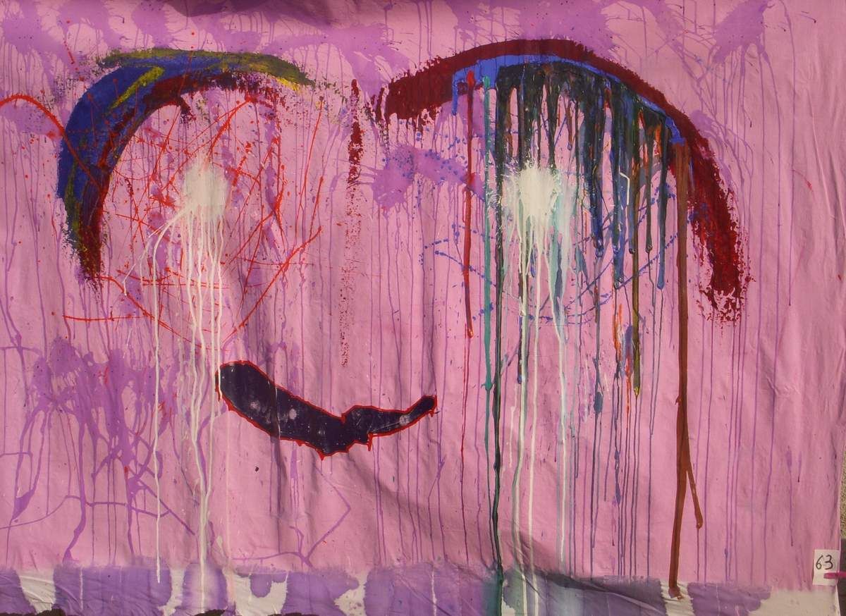 63 White Eyes 90 inches x 61 inches - 230 cm x 154 cm