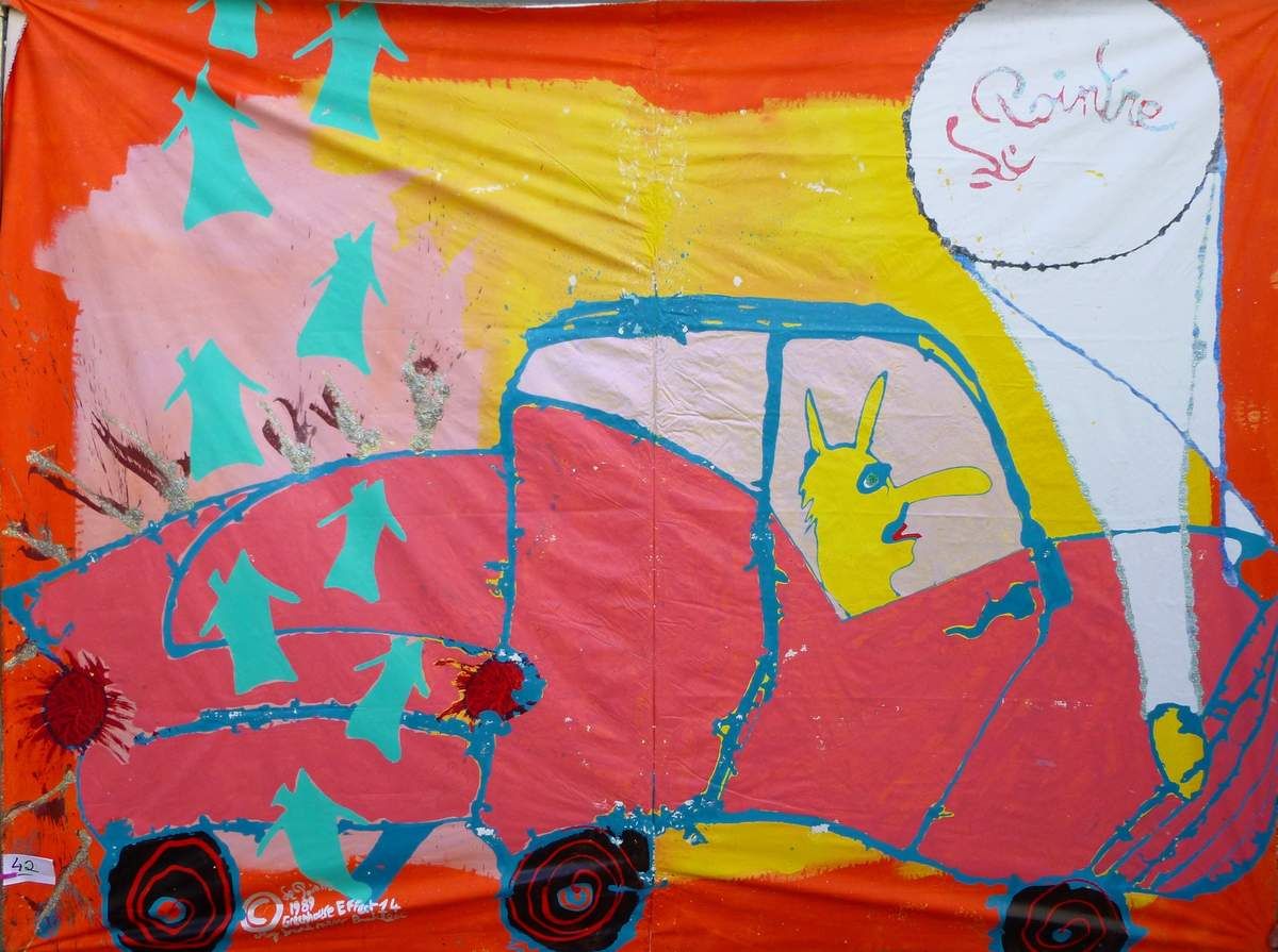 42 Greenhouse effect 14 My brand new Badillac 124 inches x 120 inches - 330 cm x 235 cm