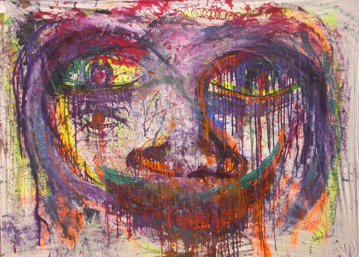 61A side one Purple Heart 95 inches x 69 inches - 240 cm x 175 cm avec AJS
