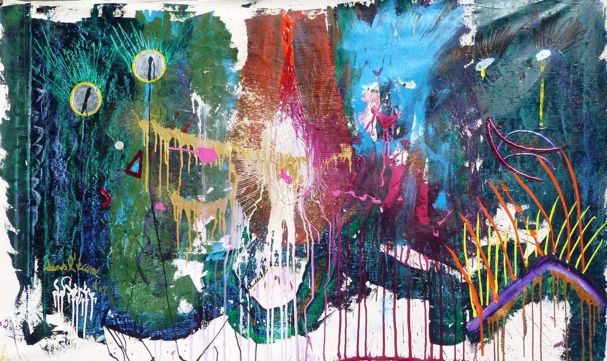 22 Dans l'écume d'or 78 inches x 47 inches - 200 cm x 120 cm